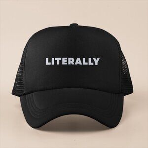 Literally Black or Navy Snapback Trucker Cap